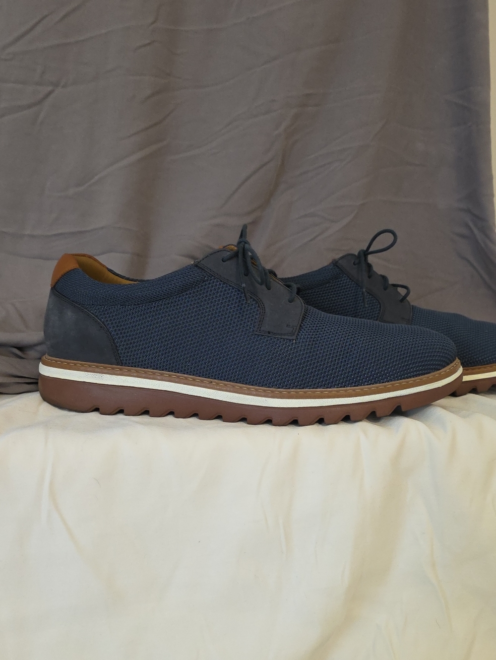 Johnston & Murphy Navy and Brown Casual Lace-Up Oxfords